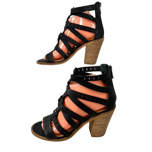 DOLCE VITA the Lain Block Heel Leather Sandal in Black Women's Size 7 - Picture 5 of 12